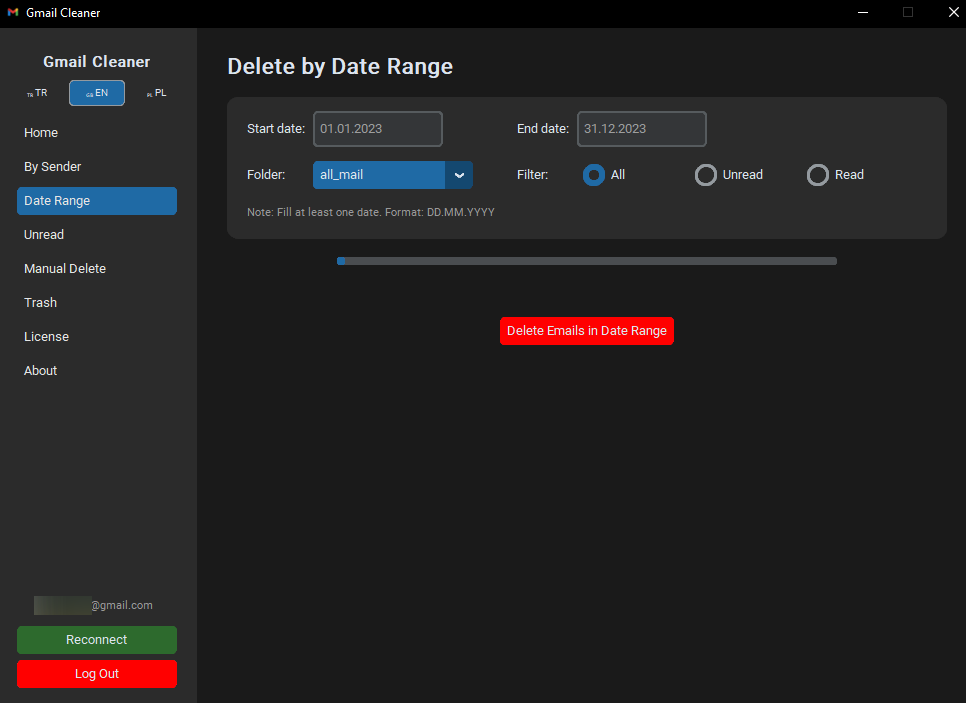 delete by date