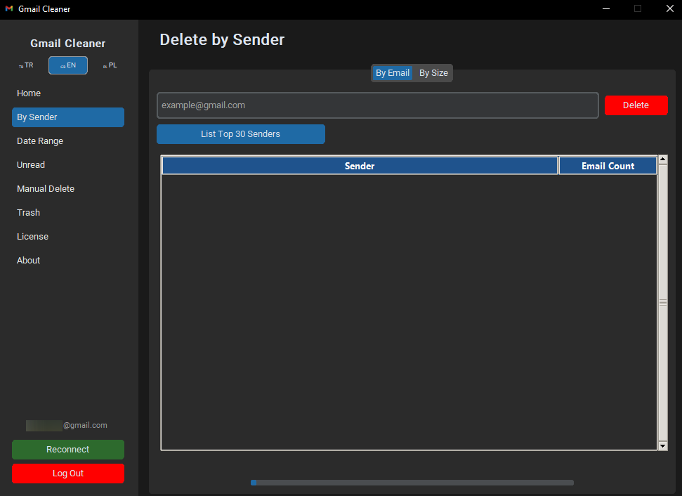 delete by sender